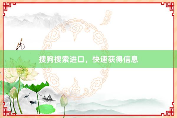 搜狗搜索进口,快速获得信息