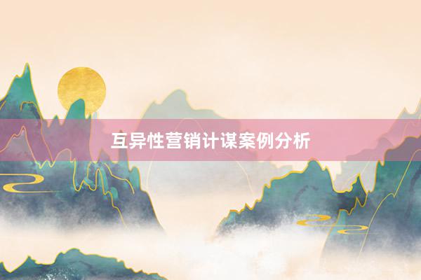 互异性营销计谋案例分析